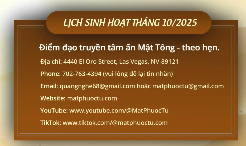 sinh hoạt tháng 10 năm 2025